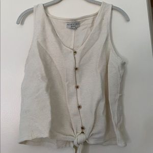 MADEWELL Cream Tank Top with Tie